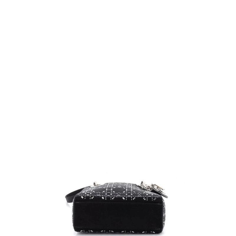 Christian Dior Lady Dior Bag Crystal Embellished Cannage Quilt Satin Mini - 4