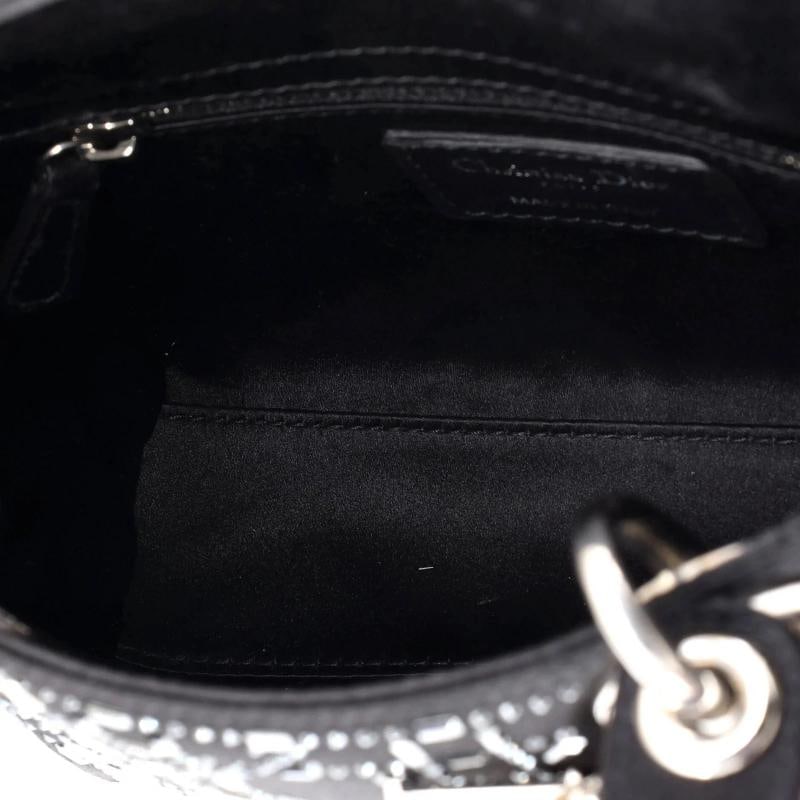 Christian Dior Lady Dior Bag Crystal Embellished Cannage Quilt Satin Mini - 5