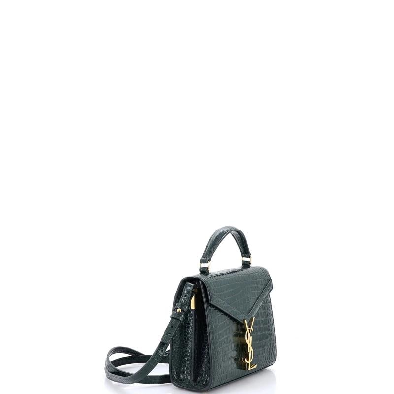 Saint Laurent Cassandra Top Handle Bag Crocodile Embossed Leather Mini - 2