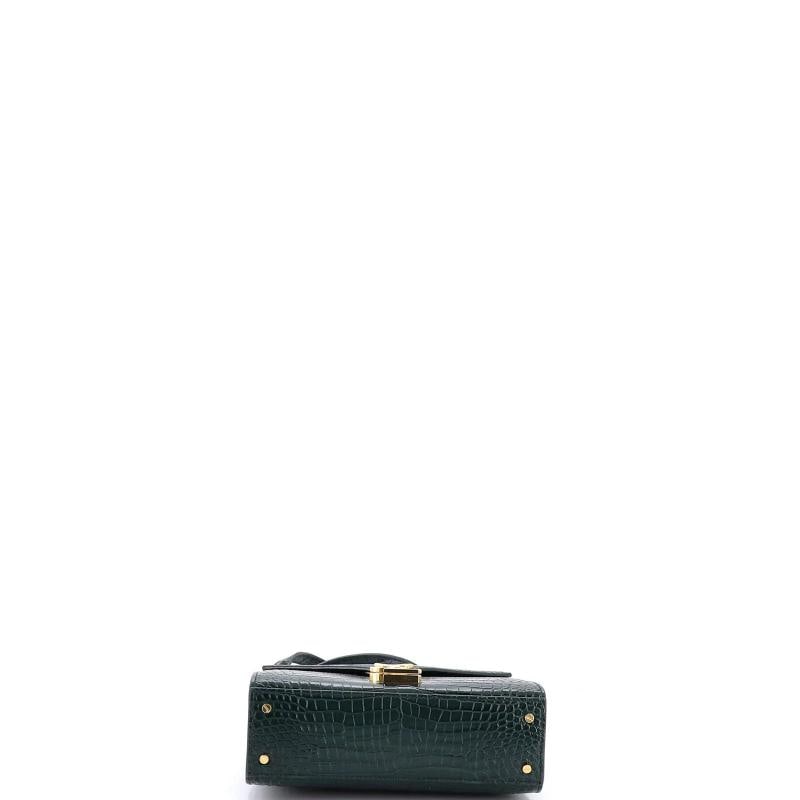 Saint Laurent Cassandra Top Handle Bag Crocodile Embossed Leather Mini - 4
