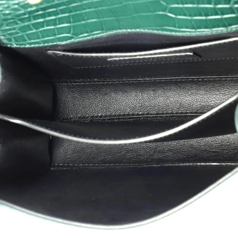 Saint Laurent Cassandra Top Handle Bag Crocodile Embossed Leather Mini - 5