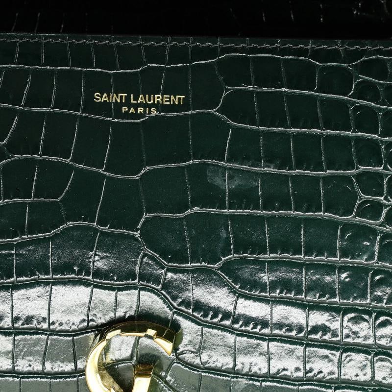 Saint Laurent Cassandra Top Handle Bag Crocodile Embossed Leather Mini - 6