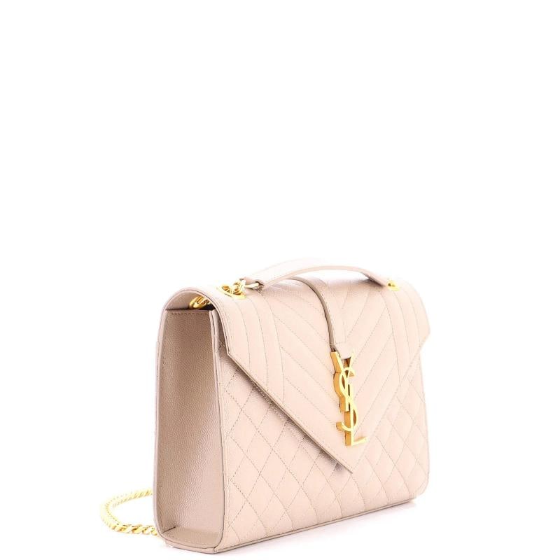 Saint Laurent Classic Monogram Envelope Satchel Mixed Matelasse Leather Medium - 2
