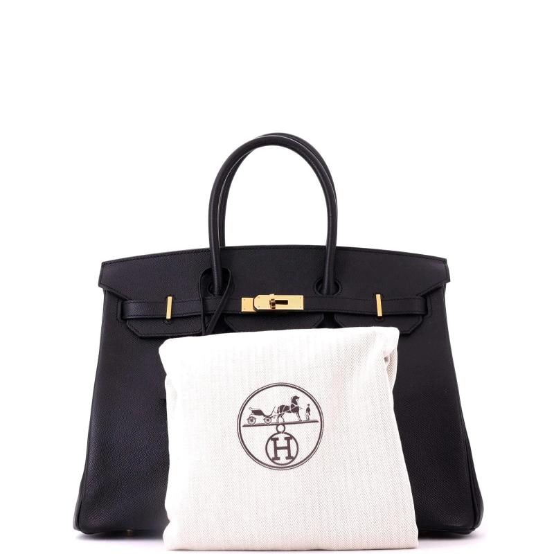 Hermes Birkin Handbag Black Epsom with Gold Hardware 35 - 2