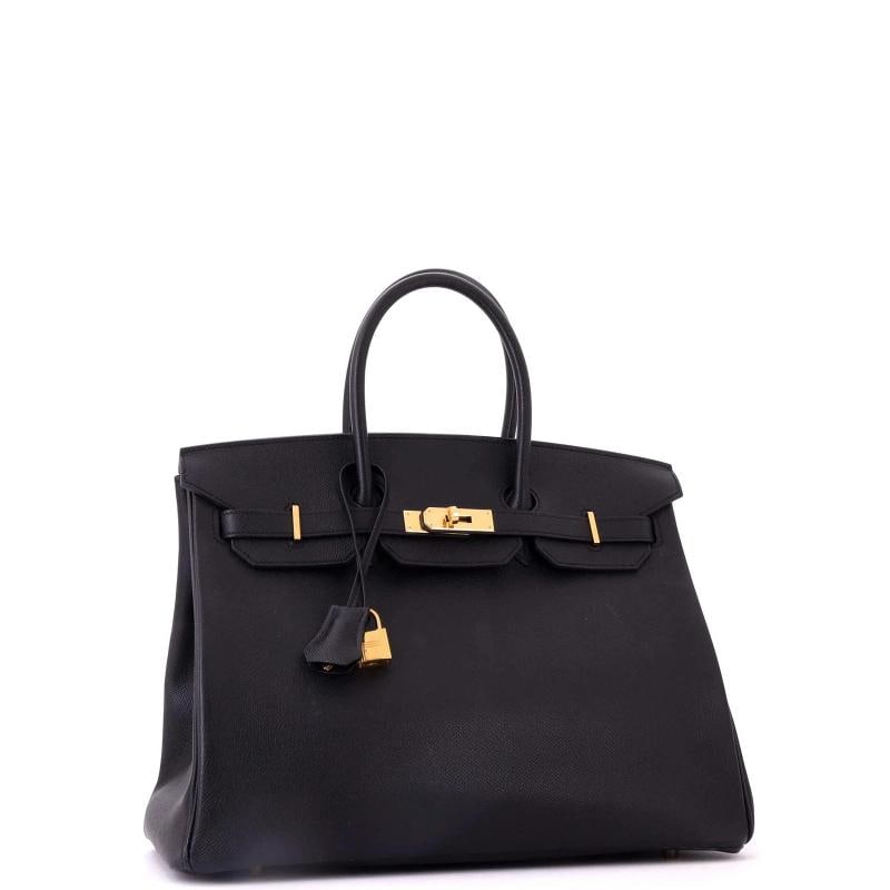 Hermes Birkin Handbag Black Epsom with Gold Hardware 35 - 3