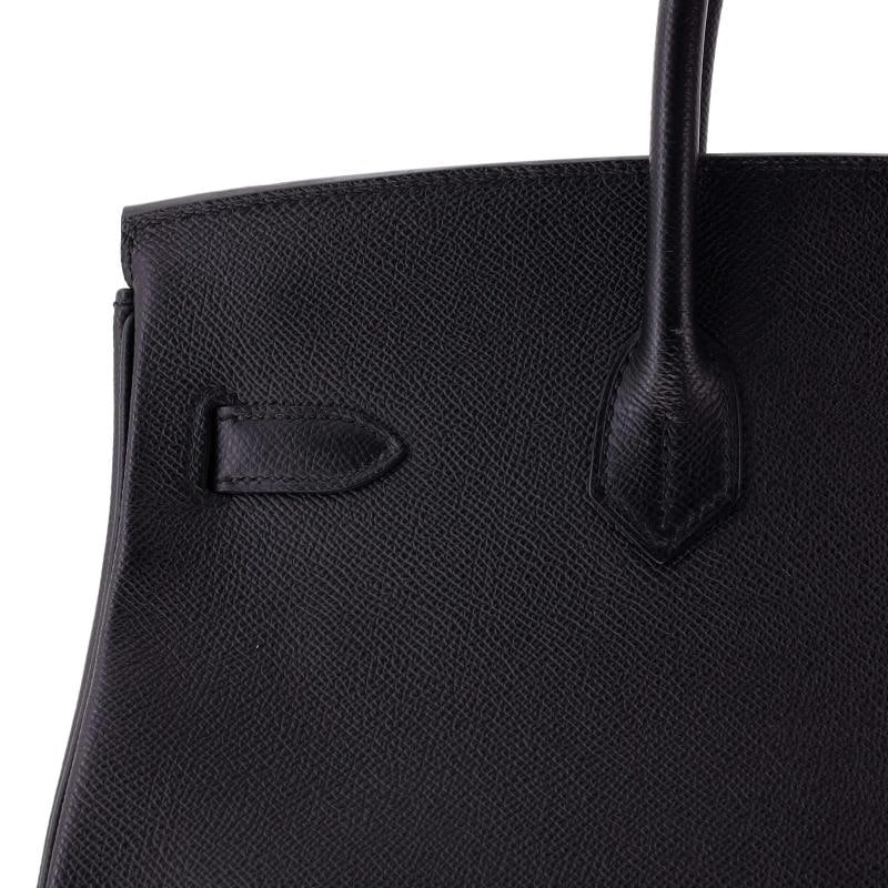 Hermes Birkin Handbag Black Epsom with Gold Hardware 35 - 7