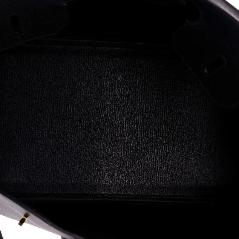 Hermes Birkin Handbag Black Epsom with Gold Hardware 35 - 8