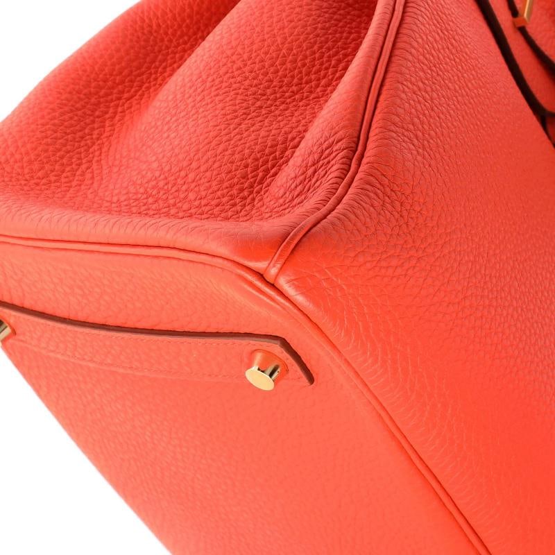 Hermes Birkin Handbag Orange Togo with Gold Hardware 35 - 6