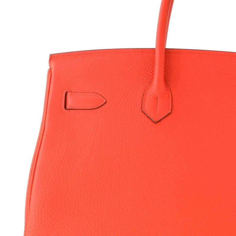 Hermes Birkin Handbag Orange Togo with Gold Hardware 35 - 7