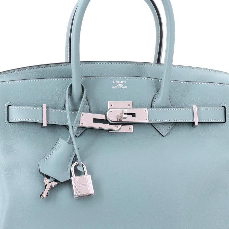 Hermes Birkin Handbag Blue Swift with Palladium Hardware 30 - 7