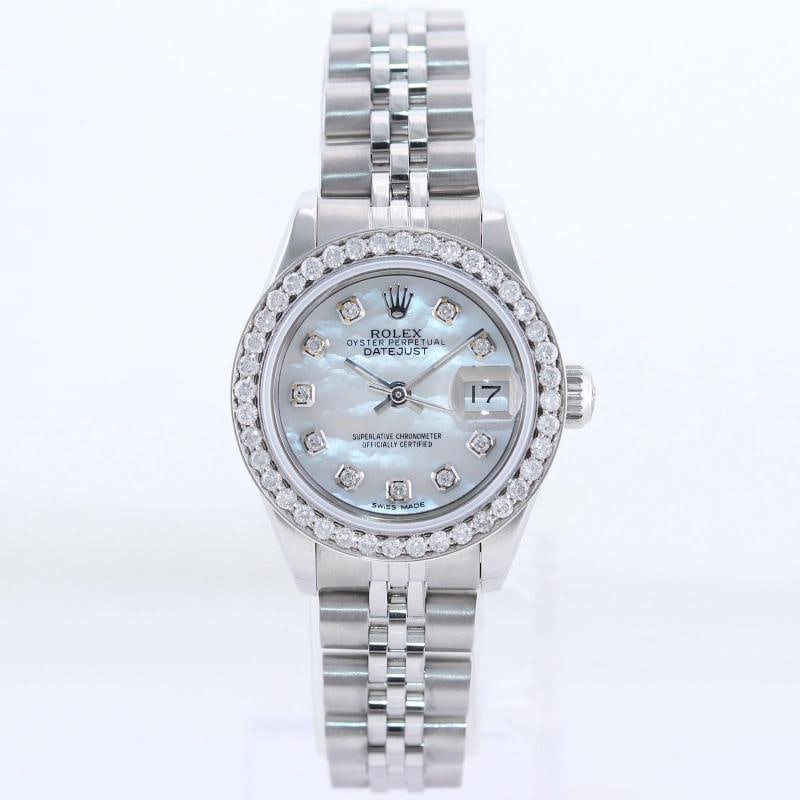 PAPERS PEARL DIAMOND Ladies Rolex DateJust 26mm MOP Bezel 79240 Steel Jubilee - 2