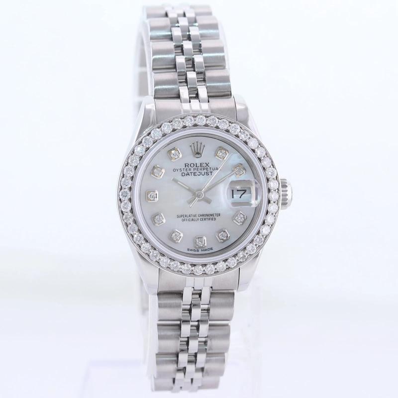 PAPERS PEARL DIAMOND Ladies Rolex DateJust 26mm MOP Bezel 79240 Steel Jubilee - 3