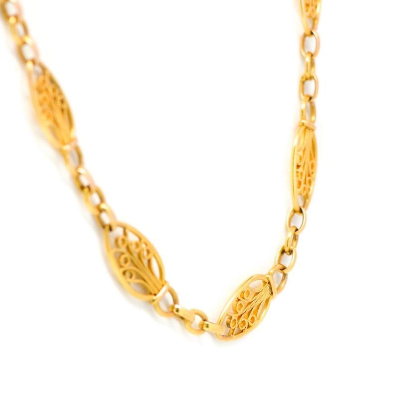 Necklace 18K Yellow Gold Beautiful Byzantine Design 28.9 Grams 28 Inches Women's - 2