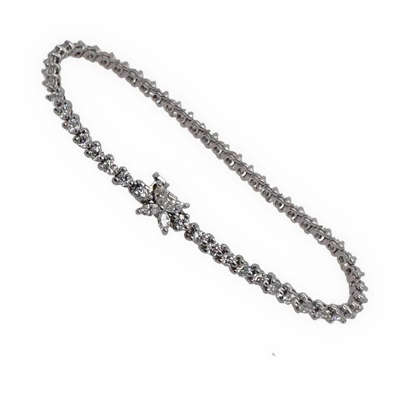 Tiffany & Co. Victoria Diamond Tennis Bracelet 3.08 tcw in Platinum - 9