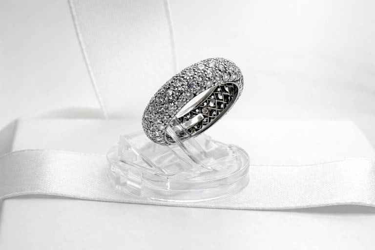 Tiffany & Co Etoile Platinum 5 Row Pave Set Diamond Eternity Ring Band Size 5 - 11