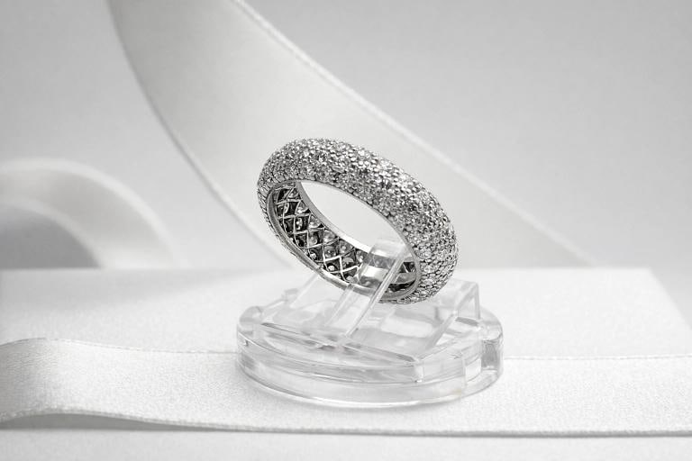 Tiffany & Co Etoile Platinum 5 Row Pave Set Diamond Eternity Ring Band Size 5 - 12