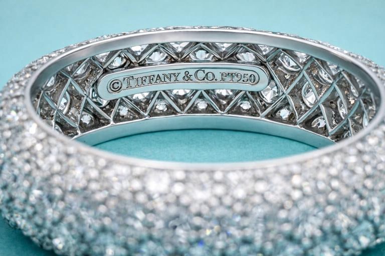 Tiffany & Co Etoile Platinum 5 Row Pave Set Diamond Eternity Ring Band Size 5 - 6