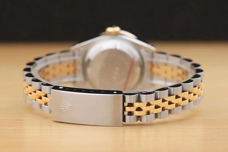 ROLEX LADIES DATEJUST 69173 SILVER FACTORY DIAMOND RUBY 18K GOLD STEEL WATCH - 6