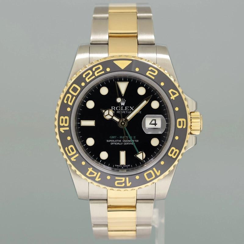 PAPERS MINT Rolex GMT-Master II 2 Ceramic 116713LN Black Two Tone Steel Gold Box/papers - 2