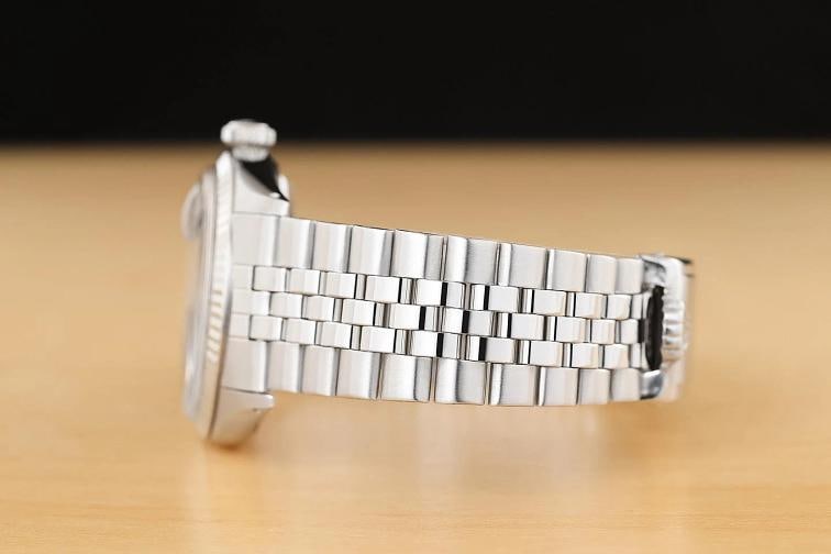 ROLEX MENS DATEJUST 1601 18K GOLD SS GREEN DIAL WATCH w/ FOLDED JUBILEE BRACELET - 5