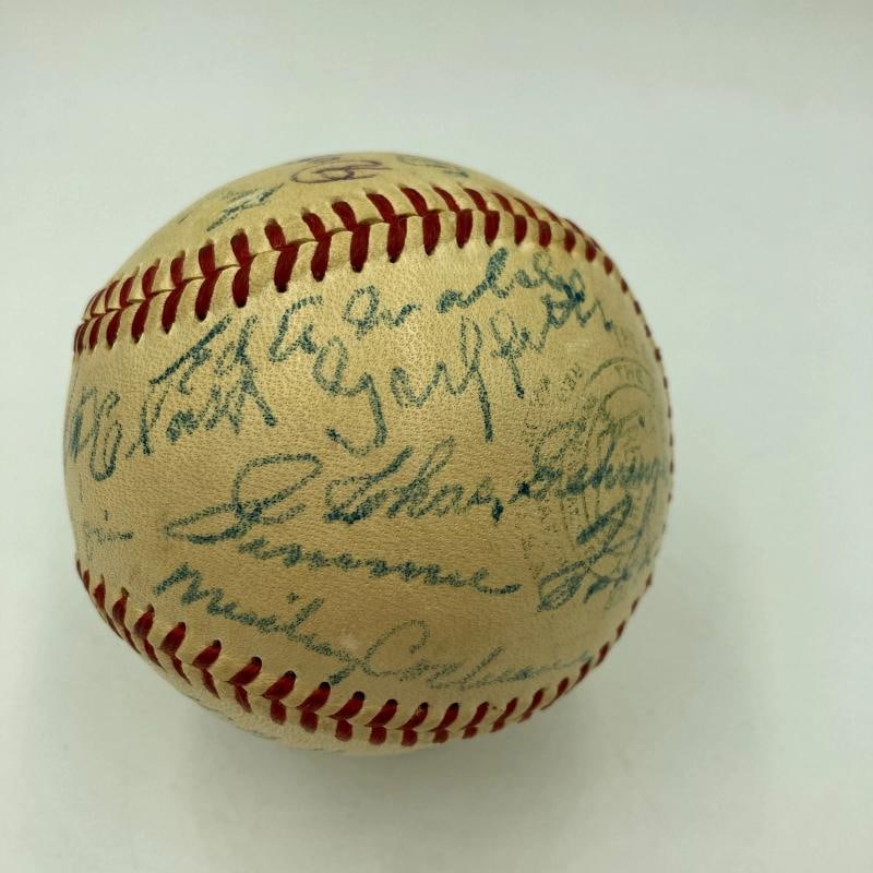 Cy Young Jimmie Foxx Tris Speaker Hall Of Fame Multi Signed Baseball Beckett COA - 6