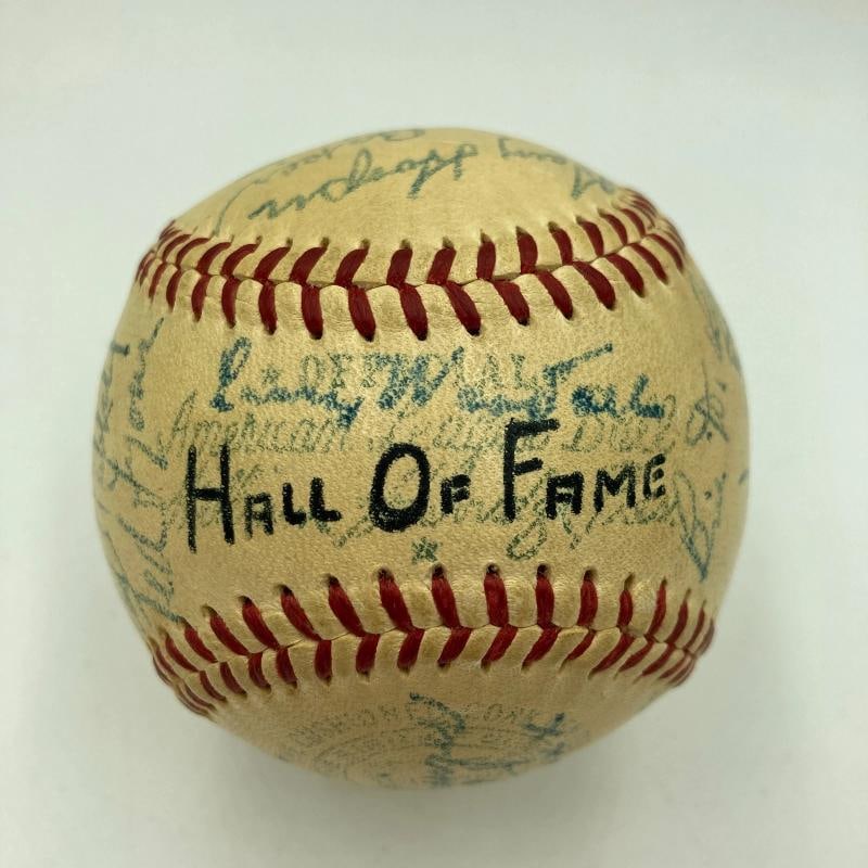 Cy Young Jimmie Foxx Tris Speaker Hall Of Fame Multi Signed Baseball Beckett COA - 8
