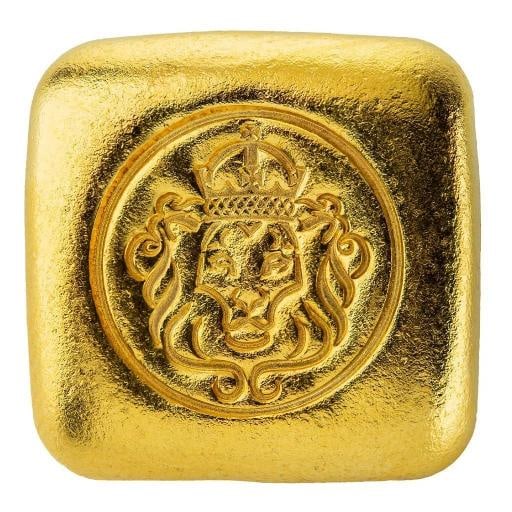 1oz .9999 Gold Bar w/ Laser Etched Serial Number - Hand Cast Square Design #A520