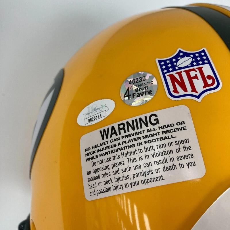 Bart Starr Brett Favre & Aaron Rodgers Signed Green Bay Packers Helmet Beckett - 13
