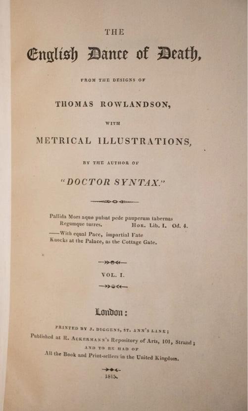 Thomas Rowlandson William Coombe / ENGLISH DANCE OF DEATH 1st Edition 1815 - 13