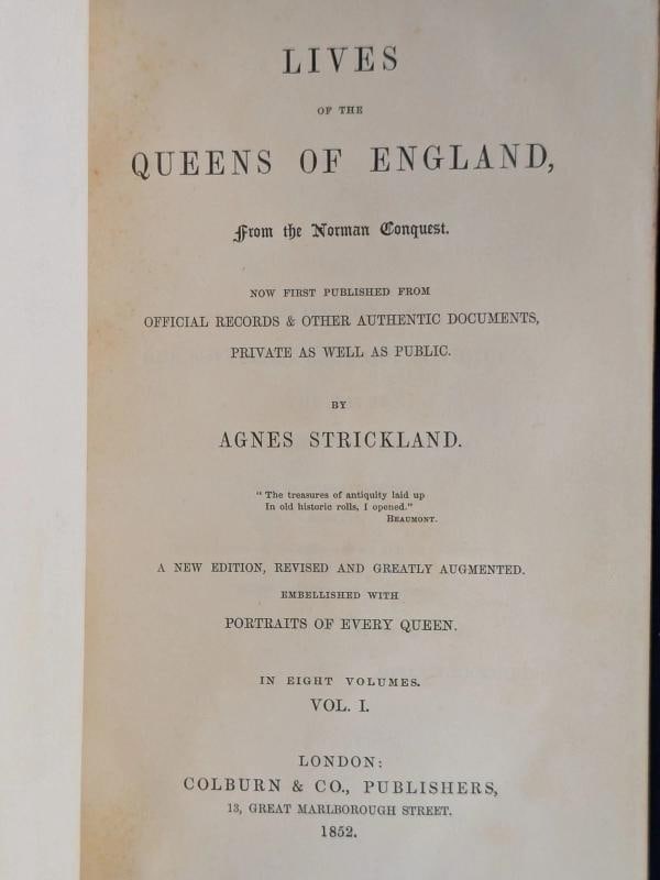 1852 Lives of the Queens of England from the Norman Conquest Fine Leather Bindin - 6