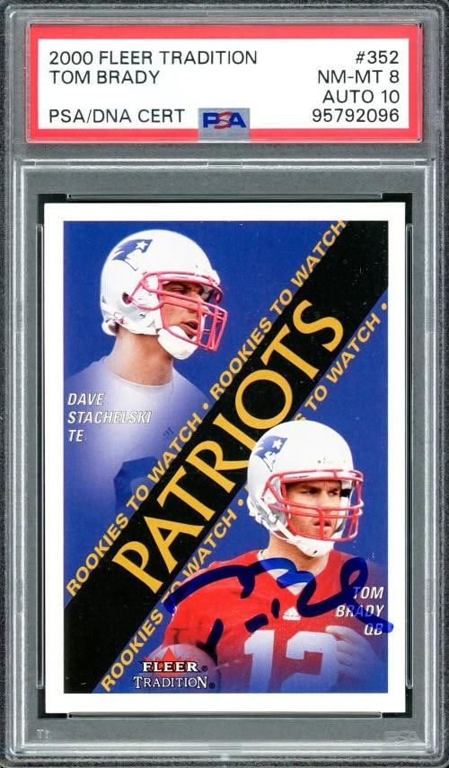 Tom Brady Auto Signed 2000 Fleer Tradition RC 352 Patriots PSA 8 Sig 10 PSA/DNA (1 of 2)