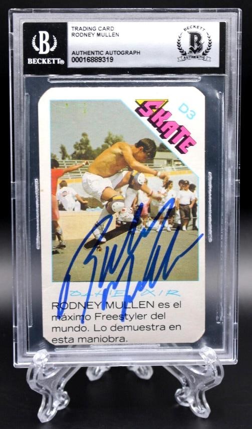 RODNEY MULLEN SIGNED 1989 CROMY SKATE BLUE RC ROOKIE CARD BECKETT BGS 10 AUTO - 4