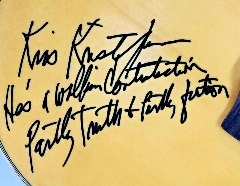 KRIS KRISTOFFERSON Signed Acoustic Guitar Autograph w/lyrics The Pilgrim JSA LOA - 2