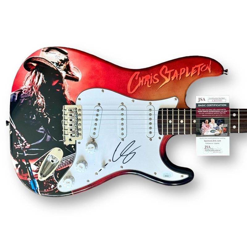 CHRIS STAPLETON Signed Guitar Custom Graphics JSA COA TENNESEE WHISKEY