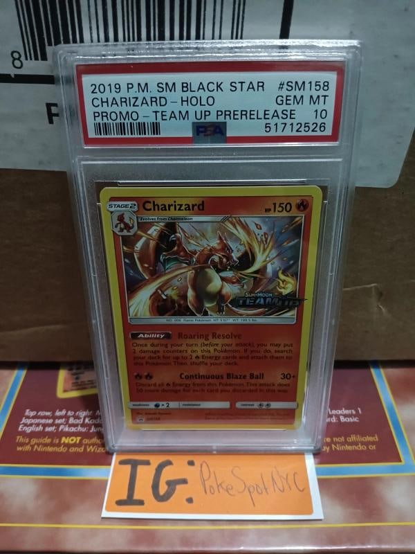 Pokemon 2019 Team Up Charizard Holo Promo SM158 PSA 10 Gem Mint - 3