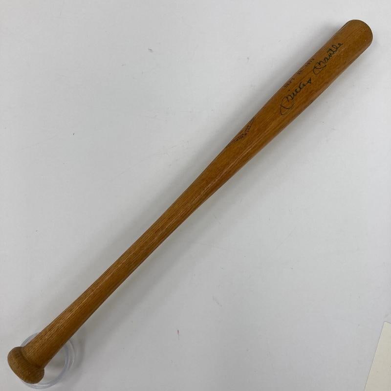 Mickey Mantle & Willie Mays Signed 1973 Willie Mays Night Mini Baseball Bat JSA - 3