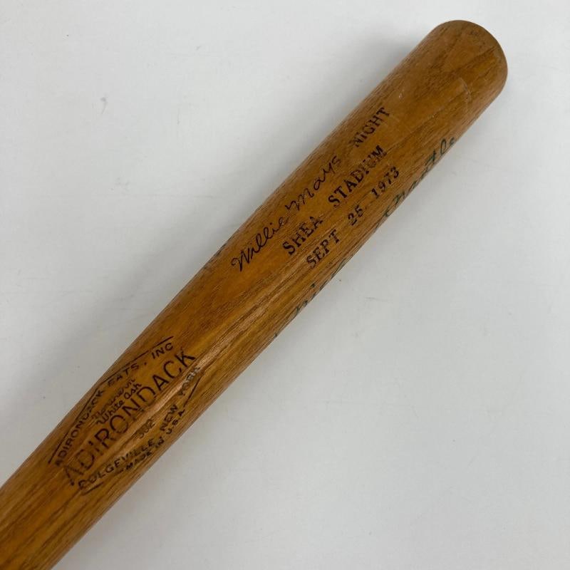 Mickey Mantle & Willie Mays Signed 1973 Willie Mays Night Mini Baseball Bat JSA - 5