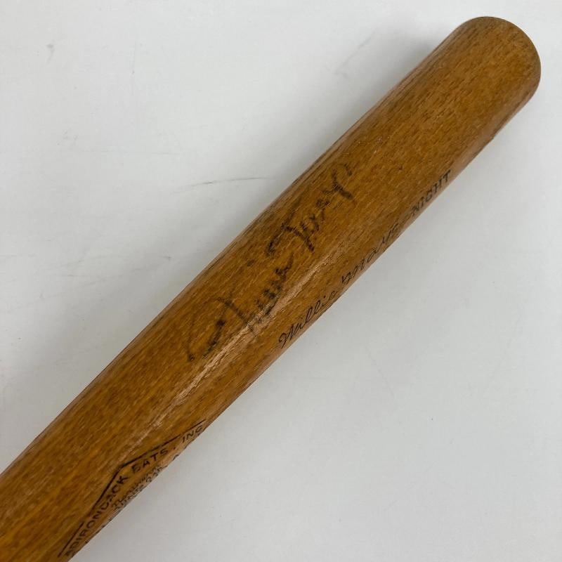 Mickey Mantle & Willie Mays Signed 1973 Willie Mays Night Mini Baseball Bat JSA - 6