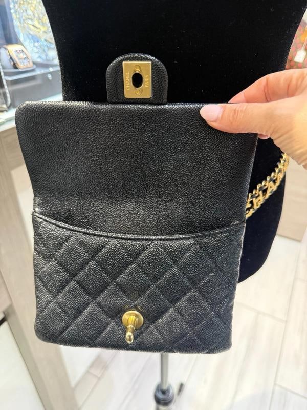 Chanel Shiny Caviar Pick Me Up Flap Belt Bag Black (2022) - 10