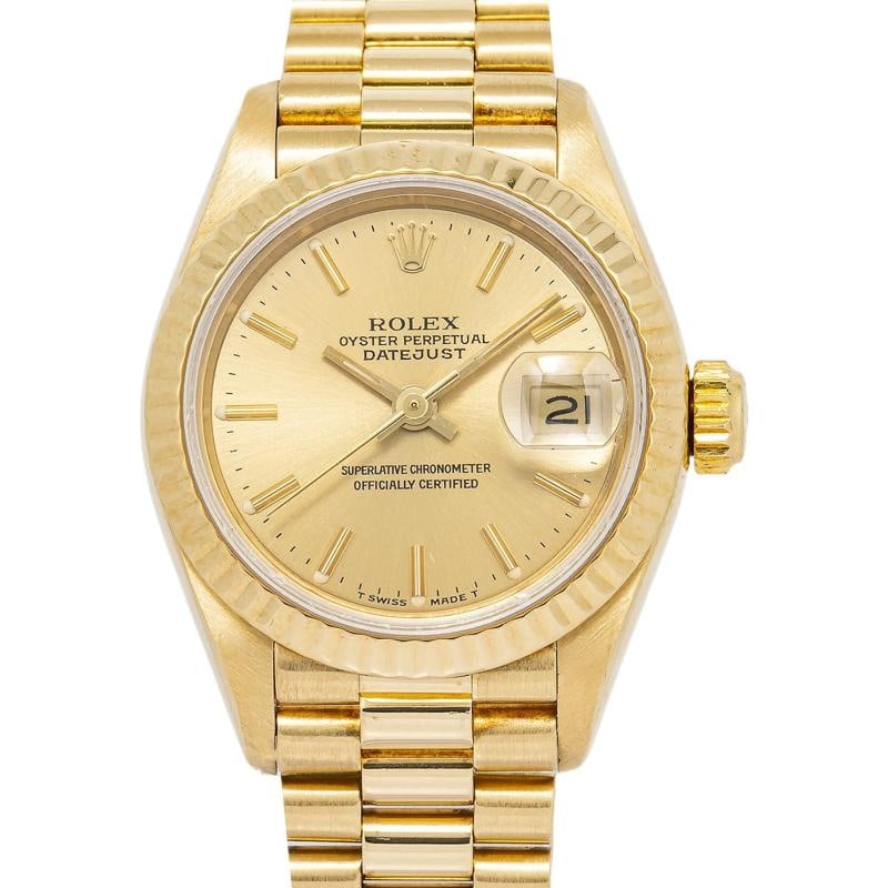 Rolex DateJust 69178 President 18K Yellow Gold Champagne Dial Auto Ladies 26mm - 2