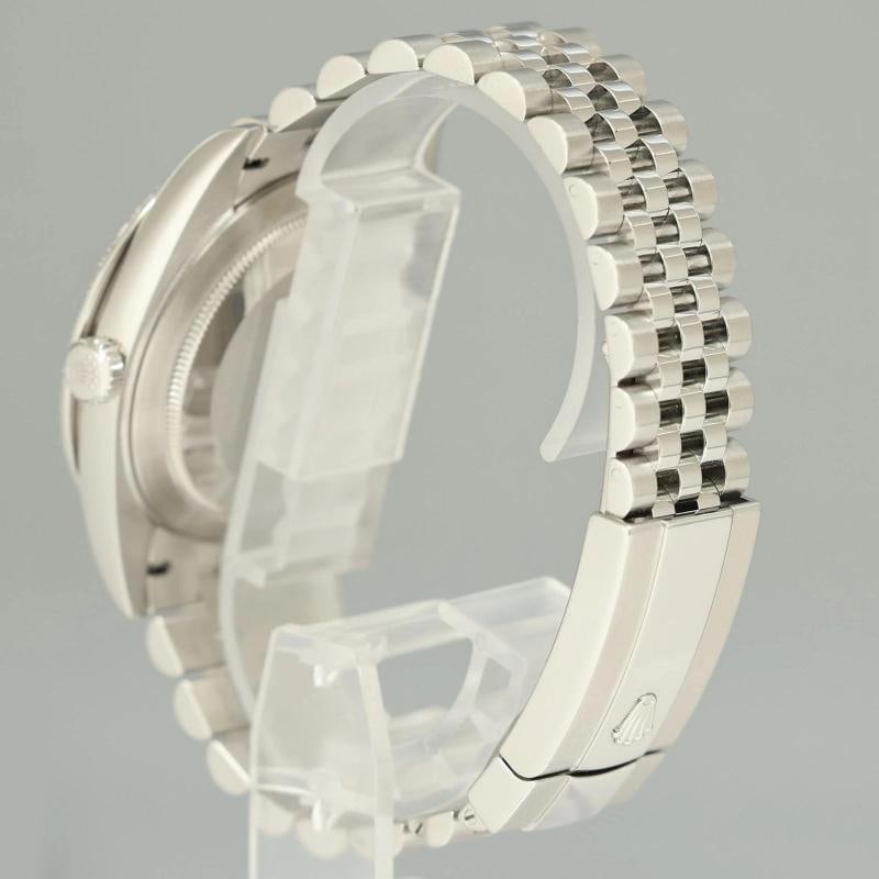 DIAMOND BEZEL Rolex DateJust 41 Steel 126300 Blue Roman Jubilee Dial Oyster - 4