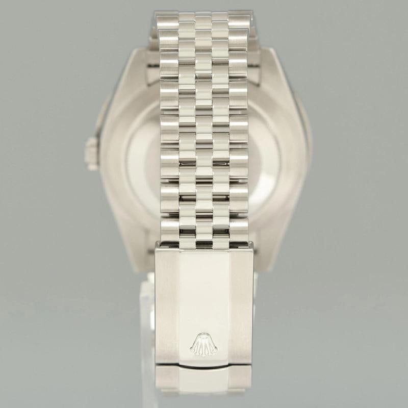 DIAMOND BEZEL Rolex DateJust 41 Steel 126300 Blue Roman Jubilee Dial Oyster - 5