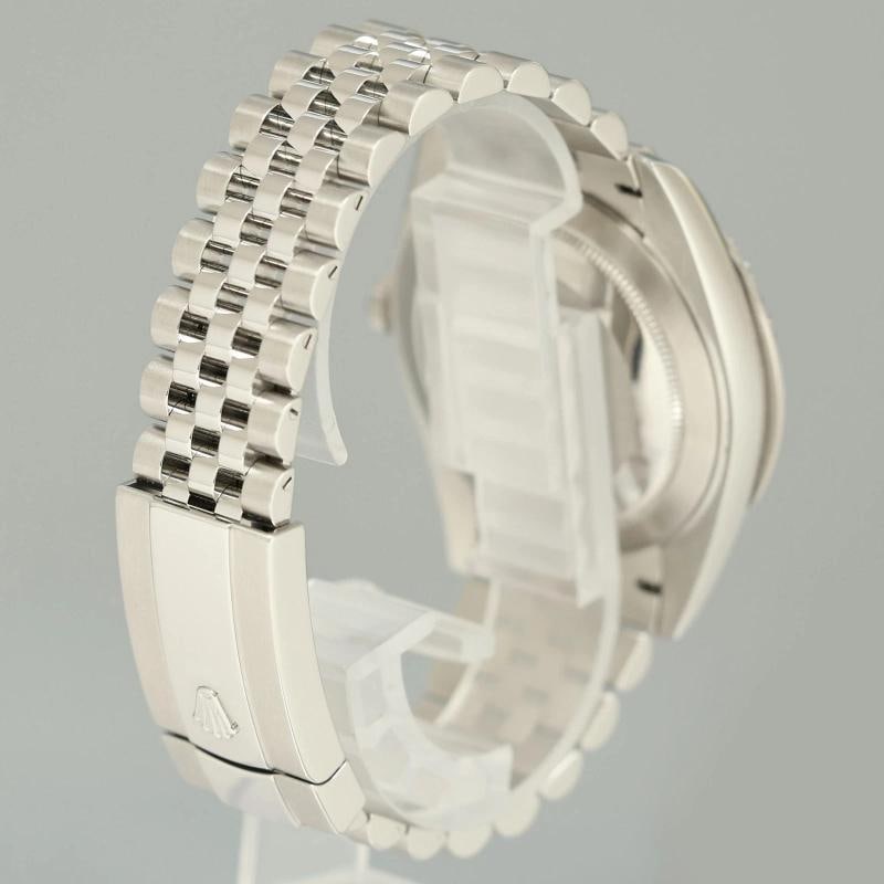 DIAMOND BEZEL Rolex DateJust 41 Steel 126300 Blue Roman Jubilee Dial Oyster - 6