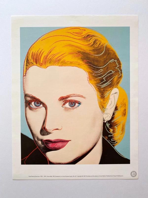 ANDY WARHOL ESTATE RARE VTG 1989 COLLECTOR'S LITHOGRAPH PRINT "GRACE KELLY" 1984 - 4