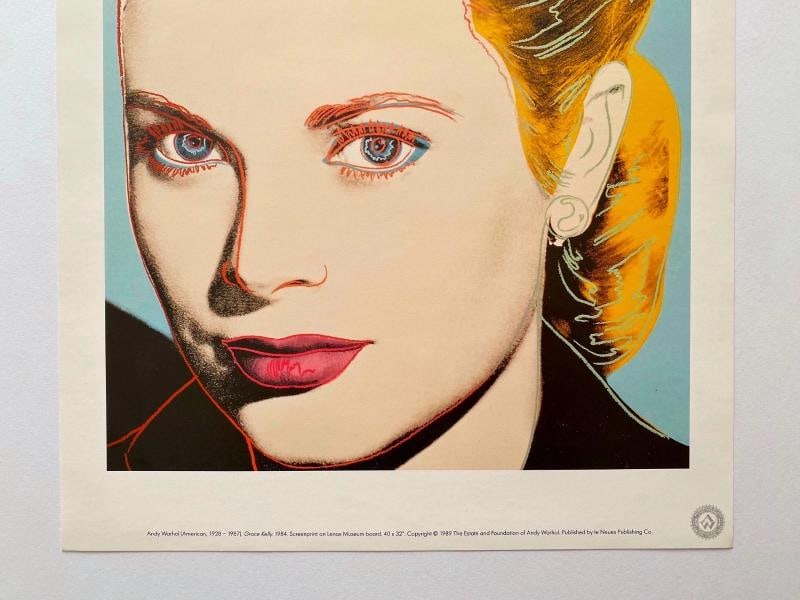 ANDY WARHOL ESTATE RARE VTG 1989 COLLECTOR'S LITHOGRAPH PRINT "GRACE KELLY" 1984 - 6