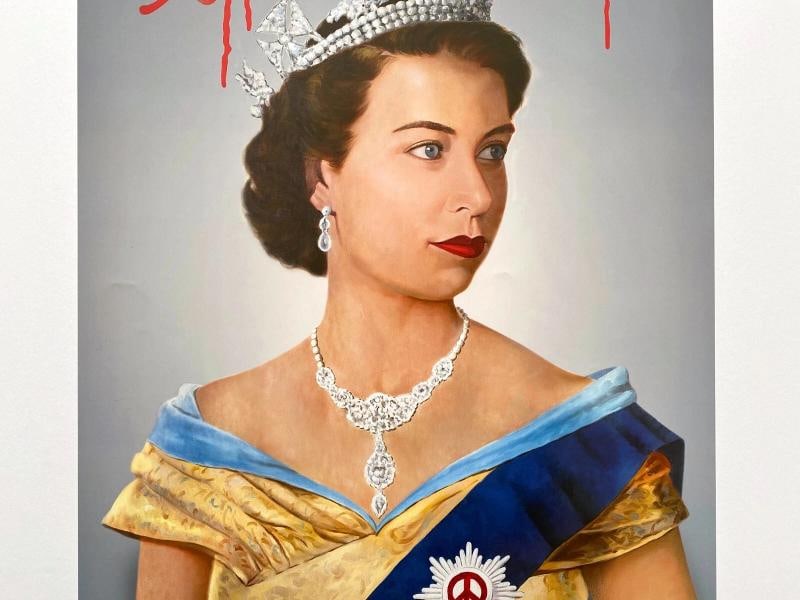 MR BRAINWASH " LIFE IS BEAUTIFUL QUEEN ELIZABETH " RARE LITHOGRAPH PRINT POSTER - 3