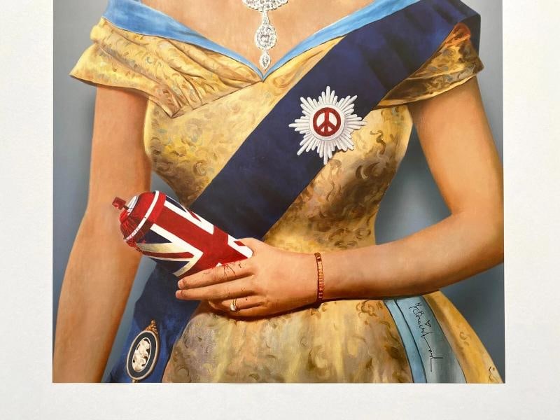 MR BRAINWASH " LIFE IS BEAUTIFUL QUEEN ELIZABETH " RARE LITHOGRAPH PRINT POSTER - 4