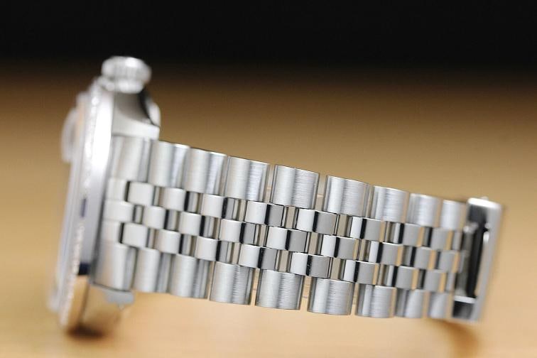 ROLEX MENS DATEJUST 1603 18K WHITE GOLD DIAMOND SAPPHIRE STEEL BLUE DIAL WATCH - 5