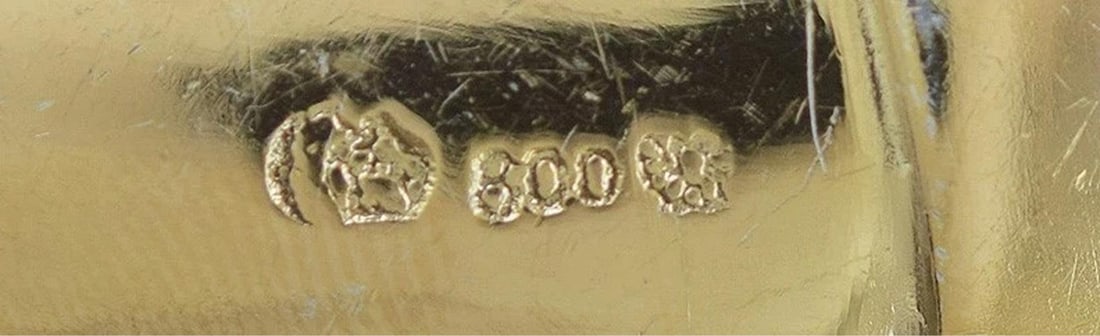 Fab German Bruckmann Gilt Silver 18pc Dessert Set 17 Spoons Server - 5