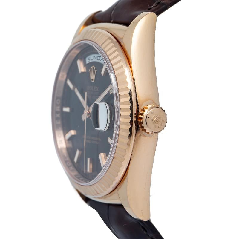 Rolex Day-Date 118135 2016 Card Auto 18k Rose Gold Chocolate Dial Unisex 36mm - 3